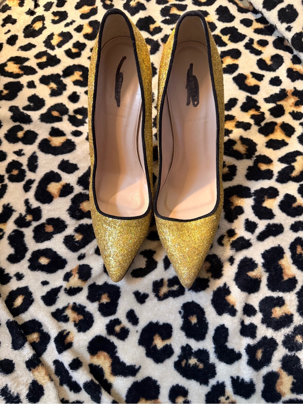 J.Crew Gold Glitter Pointed Toe Women’s Pumps